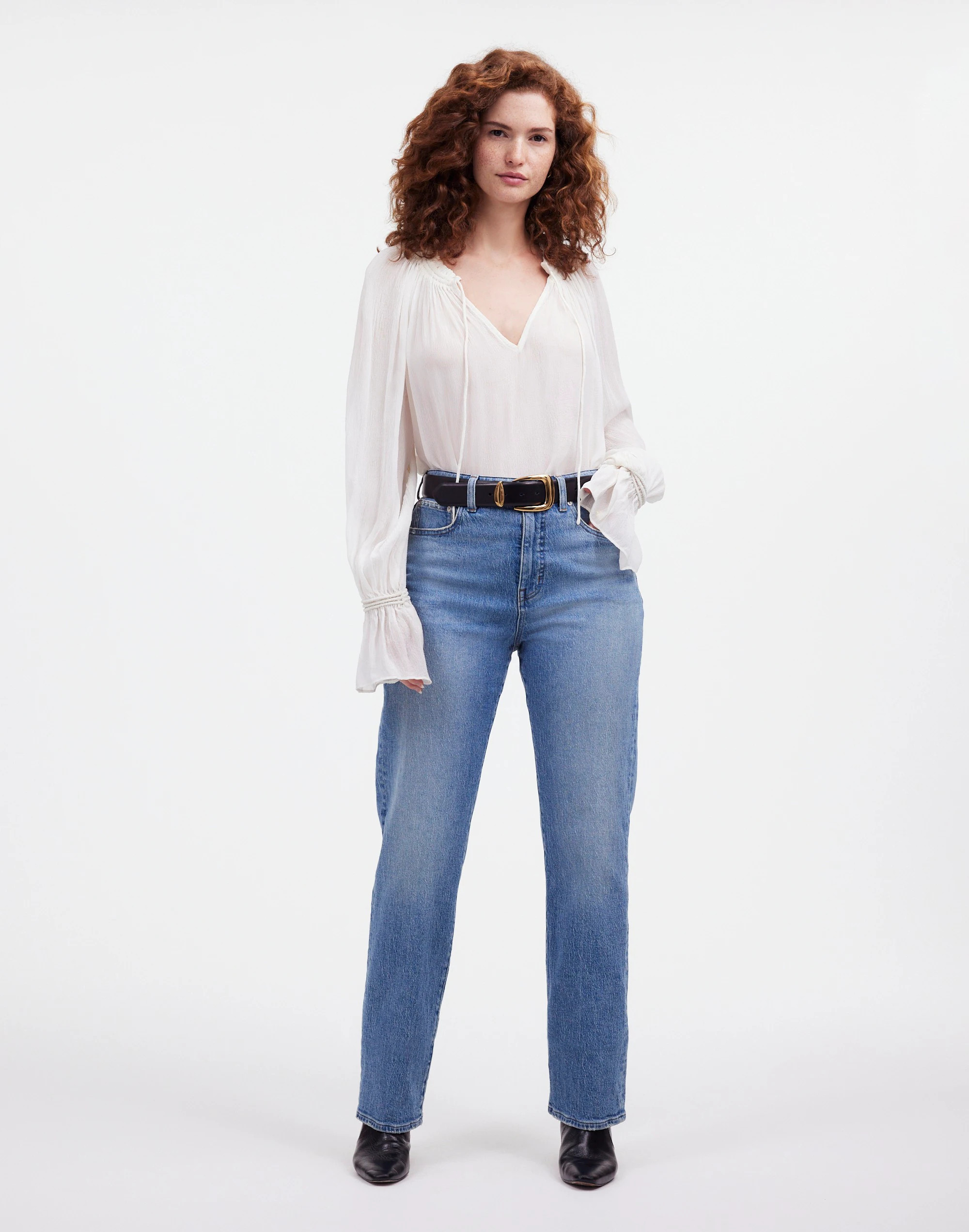 The Curvy '90s Straight Jean in Rondell Wash: Crease Edition | Madewell