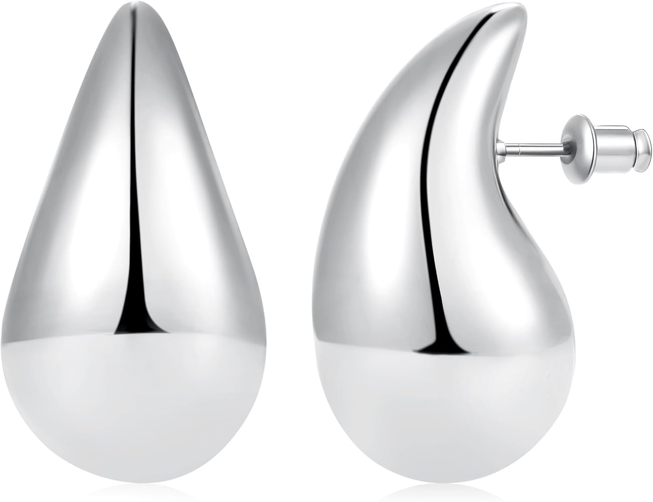 Gacimy Teardrop Earrings Dupes for Women 14K Gold Plated, Chunky Drop Earrings for Women with 925... | Amazon (US)