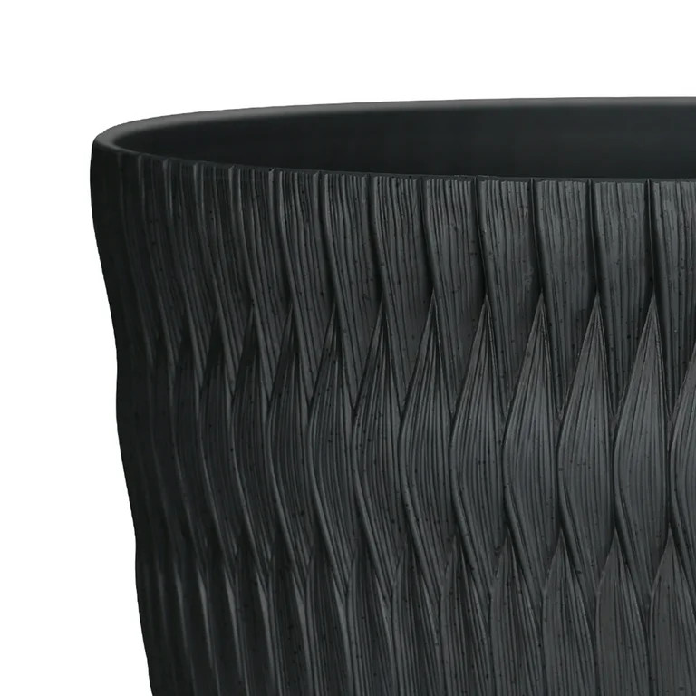 Better Homes & Gardens Carly Black Resin Planter, 15.9in Dia x 12.5in H | Walmart (US)