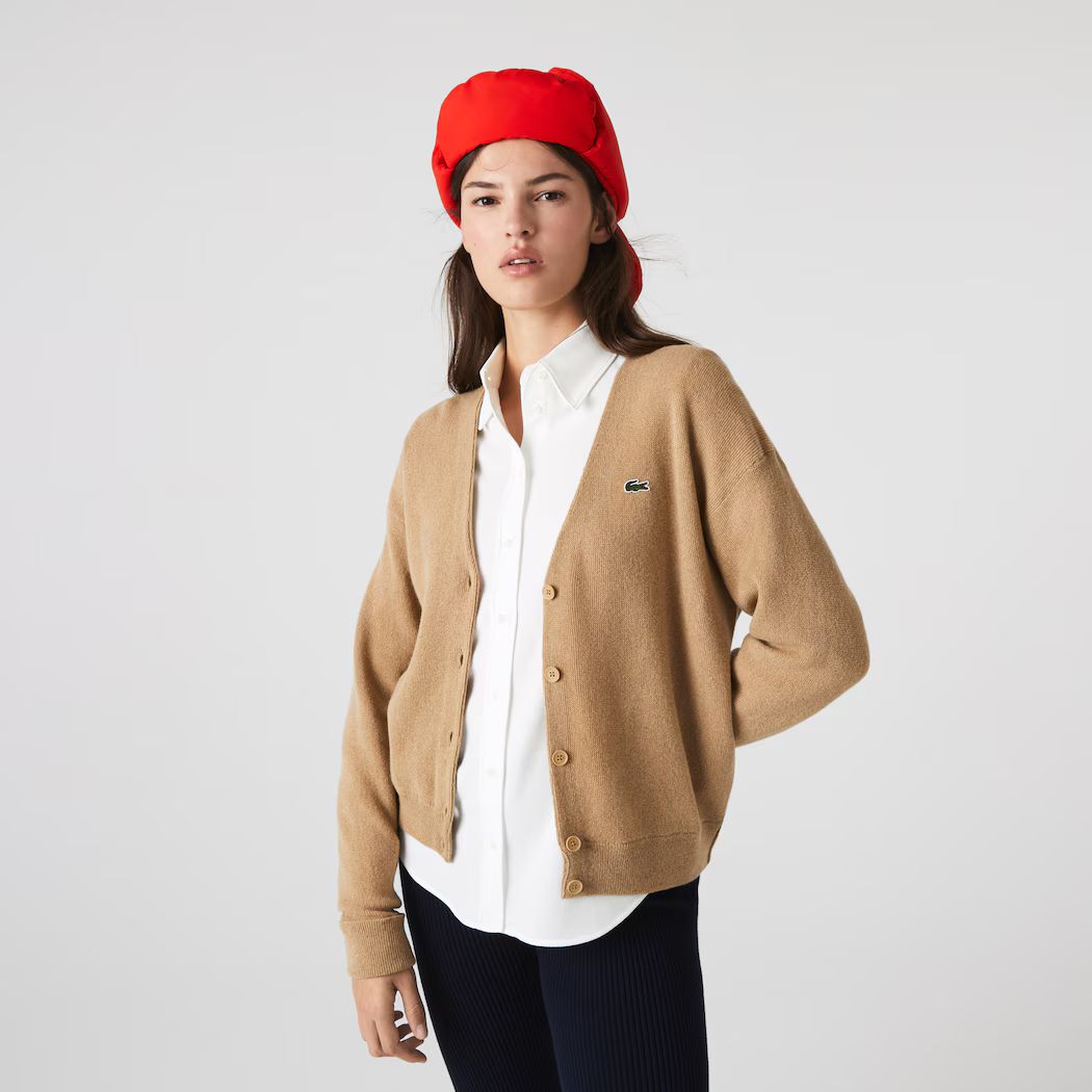 Women's V-Neck Wool Cardigan | Lacoste (US)