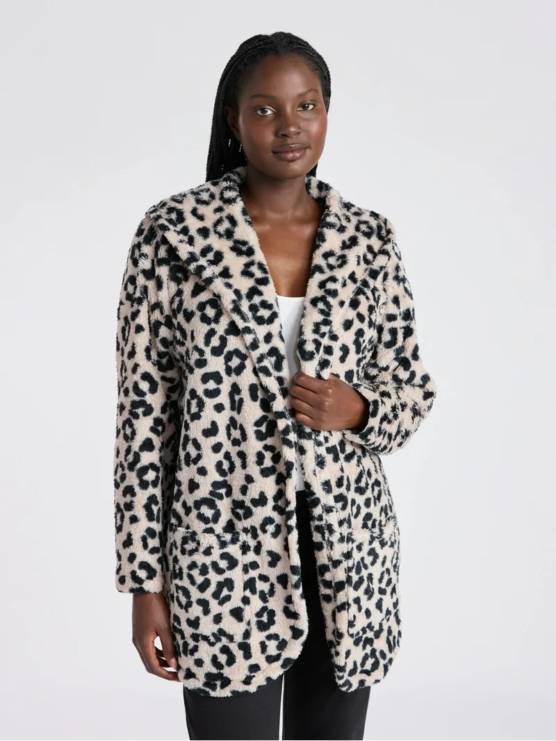 Joyspun Women’s Plush Sleep Cardigan, Size XS-3XL | Walmart (US)