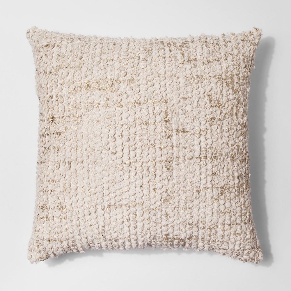Cream (Ivory) Tufted Metallic Oversize Throw Pillow - Project 62 | Target