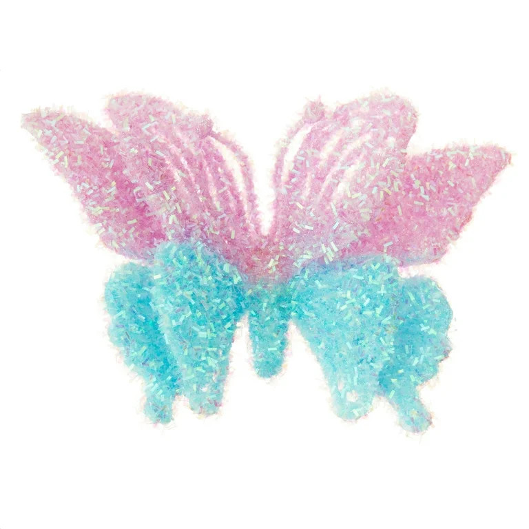 Easter Blue and Pink Glitter Butterfly Decorative Clip, by Way To Celebrate | Walmart (US)