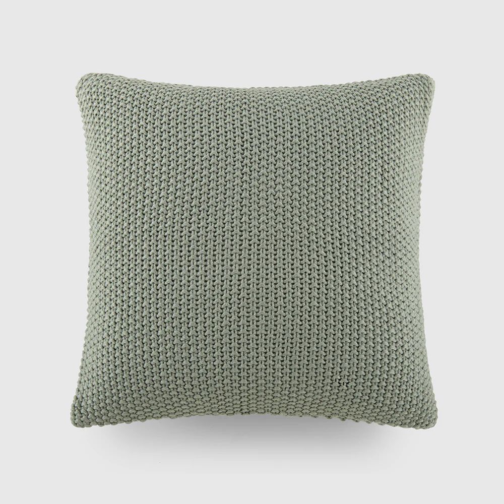 Buy Seed Stitch Knit Throw Pillow Cover and Insert (Eucalyptus) | LINENS & HUTCH | Linens and Hutch
