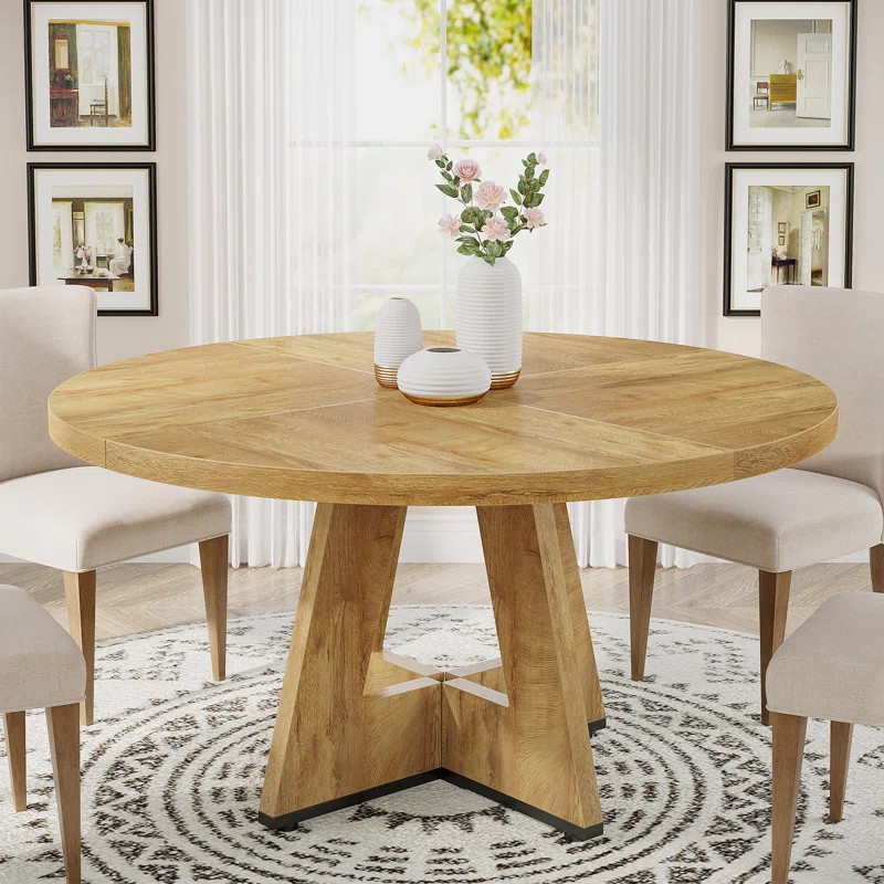 Ebern Designs 47 Inch Round Dining Table for 4 Farmhouse Kitchen Table & Reviews | Wayfair | Wayfair North America