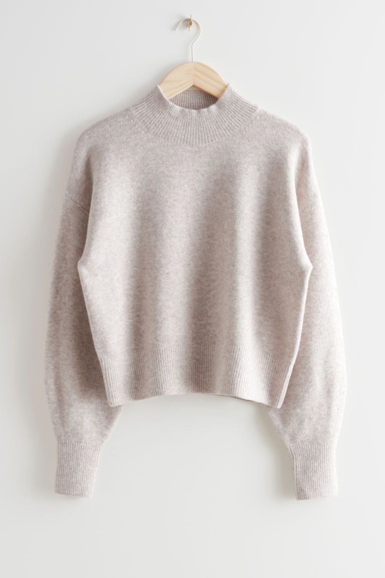 H & M - Mock Neck Sweater - Brown | H&M (UK, MY, IN, SG, PH, TW, HK)