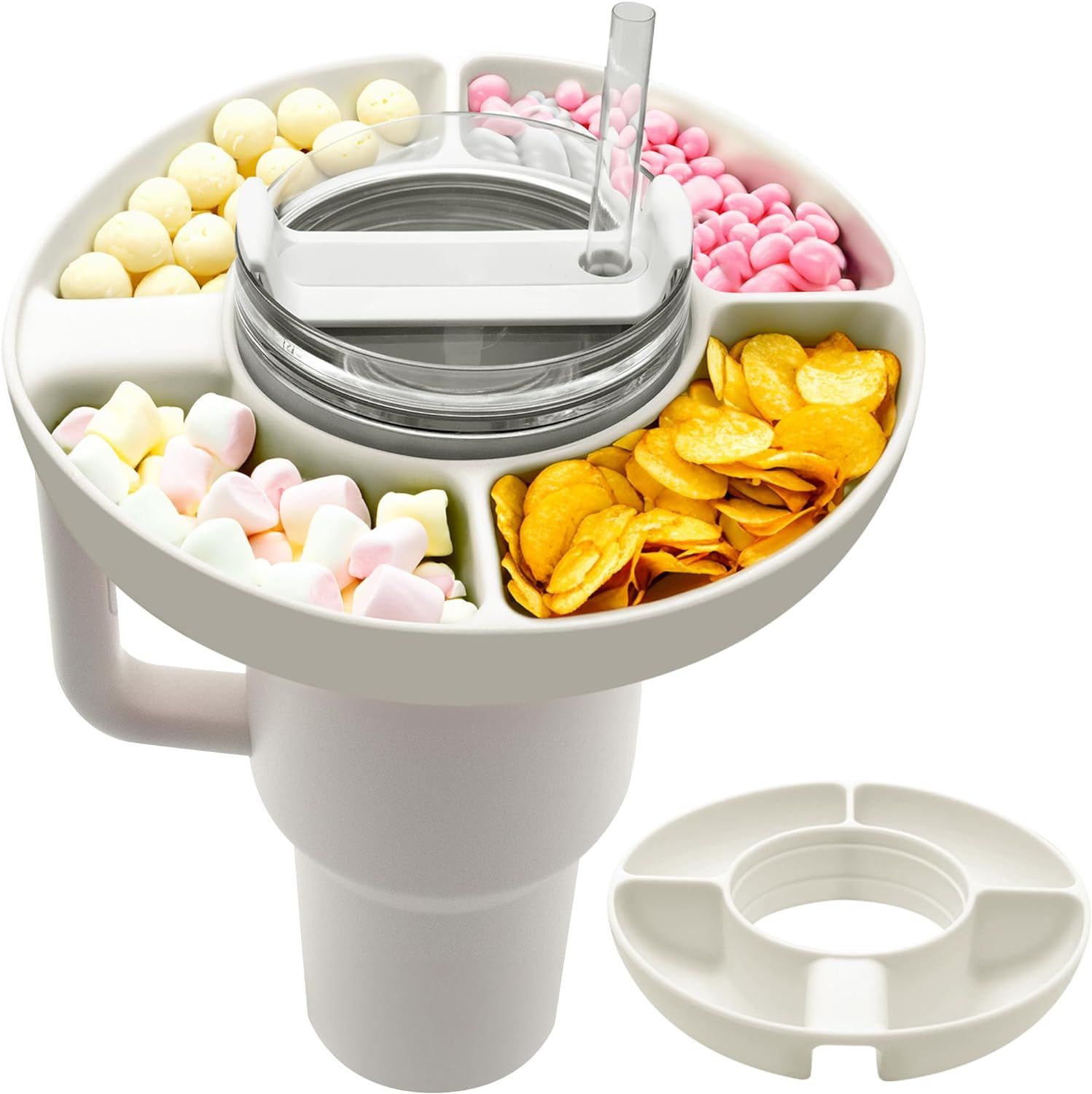 Snack Bowl for Stanley Cup, Silicone Snack Tray Compatible with Stanley Cup Quencher 1.0/2.0 40oz... | Amazon (US)