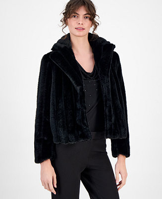 Women's Cropped Faux-Fur Jacket | Macy's