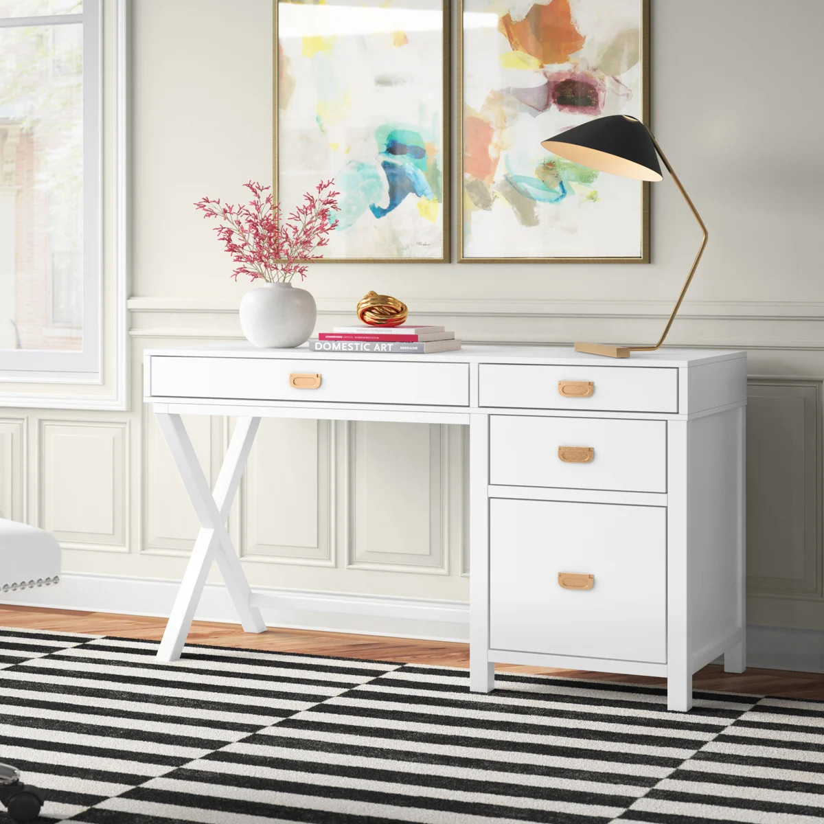 Halstad Modern Writing Desk with Drawers | Wayfair North America