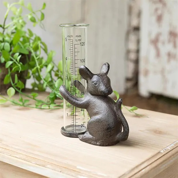 Playful Mouse Rain Gauge | Antique Farm House
