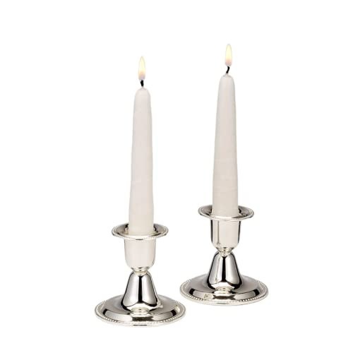Rite Lite Silver Luxury Candlestick Holder Set Beautiful Candle Holders 2.5" - for a Modern Centerpiece, Shabbat Gifts, Shabbat Candle Holders | Amazon (US)