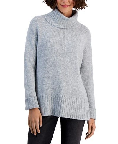 Style & Co Women's Ribbed-Trim Turtleneck Sweater, Created for Macy's & Reviews - Sweaters - Wome... | Macys (US)