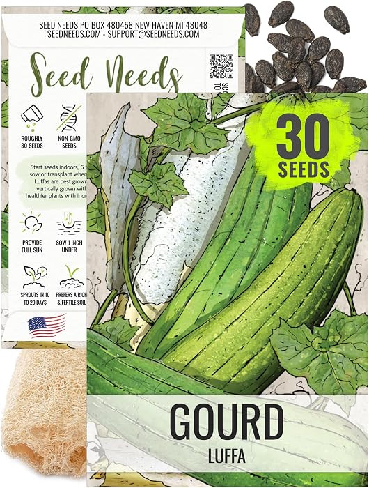 Seed Needs Luffa Seeds for Planting Loofah Sponge Gourds - Non-GMO Heirloom & Untreated Veggie Se... | Amazon (US)