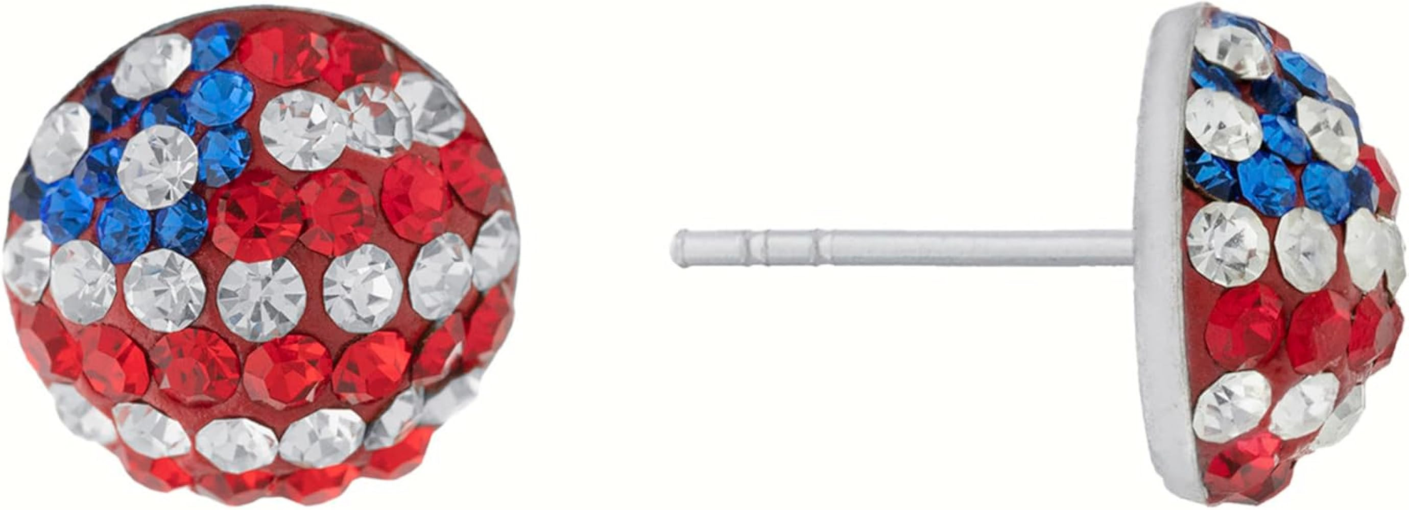 Amazon Essentials Fine Silver Plated Crystal Stud Earrings | Amazon (US)