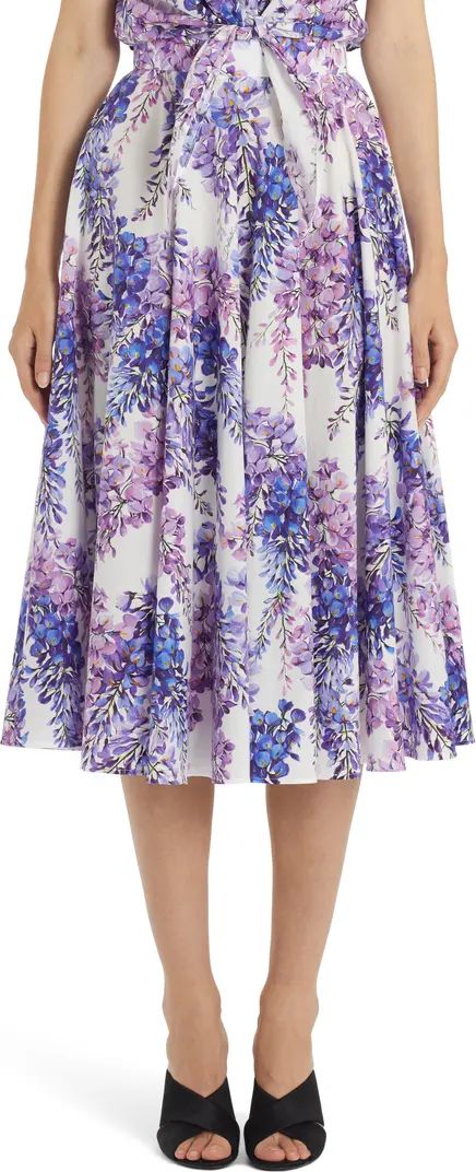 Dolce&Gabbana Wisteria Print Cotton Poplin Circle Skirt | Nordstrom | Nordstrom