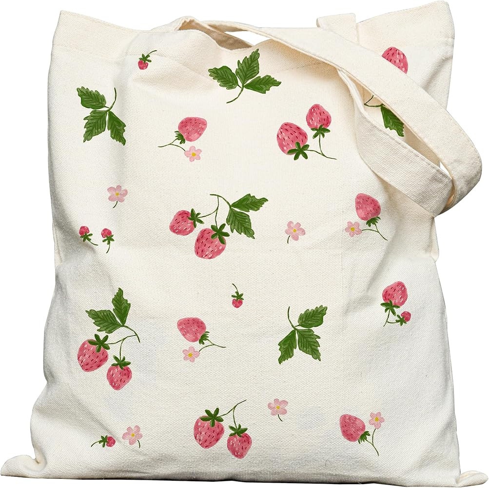 Tote Bag for Women with Pocket & Snaps, Cute Canvas Totes Bags Gifts for Flowers Cat Dog Frog Lov... | Amazon (US)