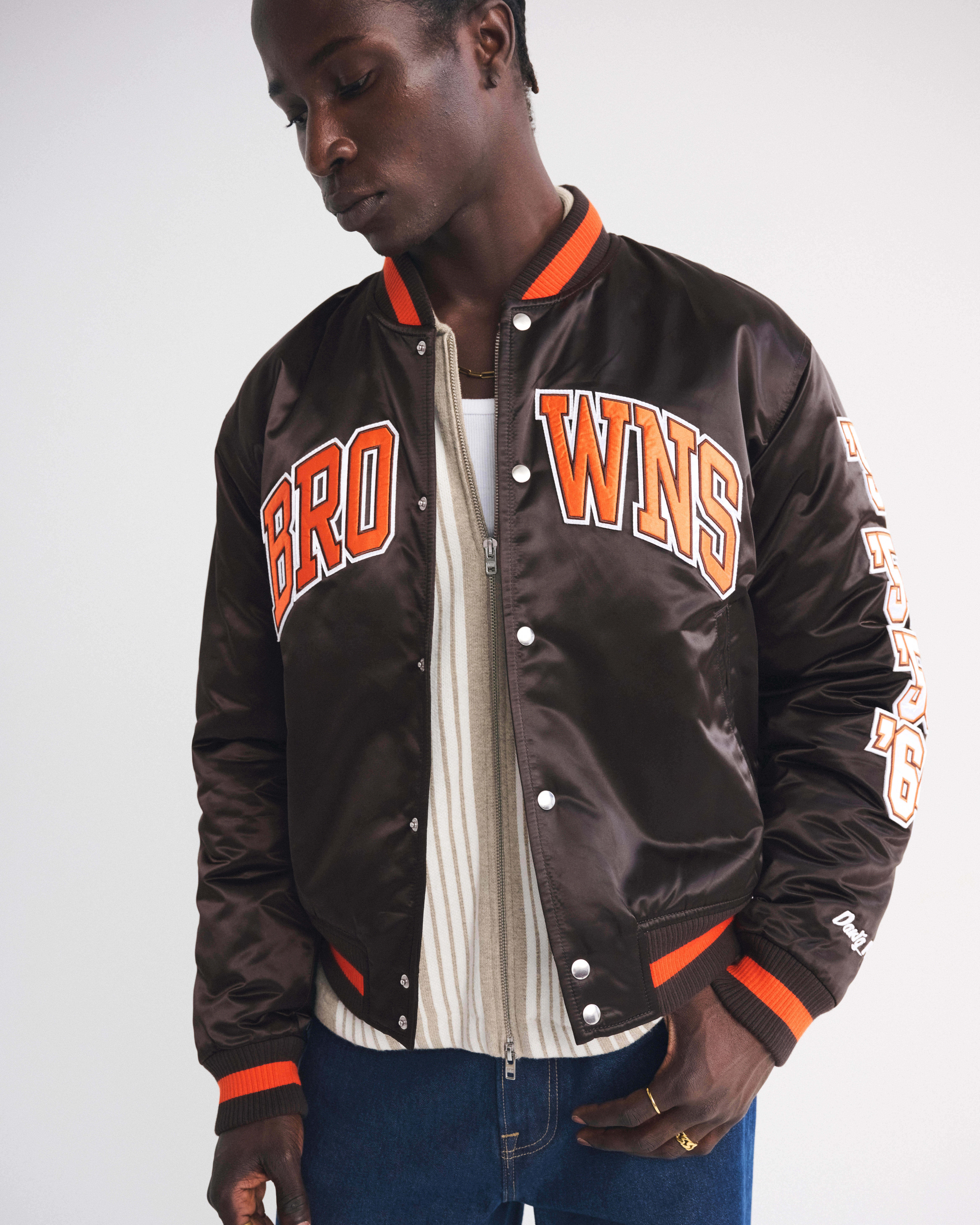 Cleveland Browns Varsity Bomber Jacket | Abercrombie & Fitch (US)