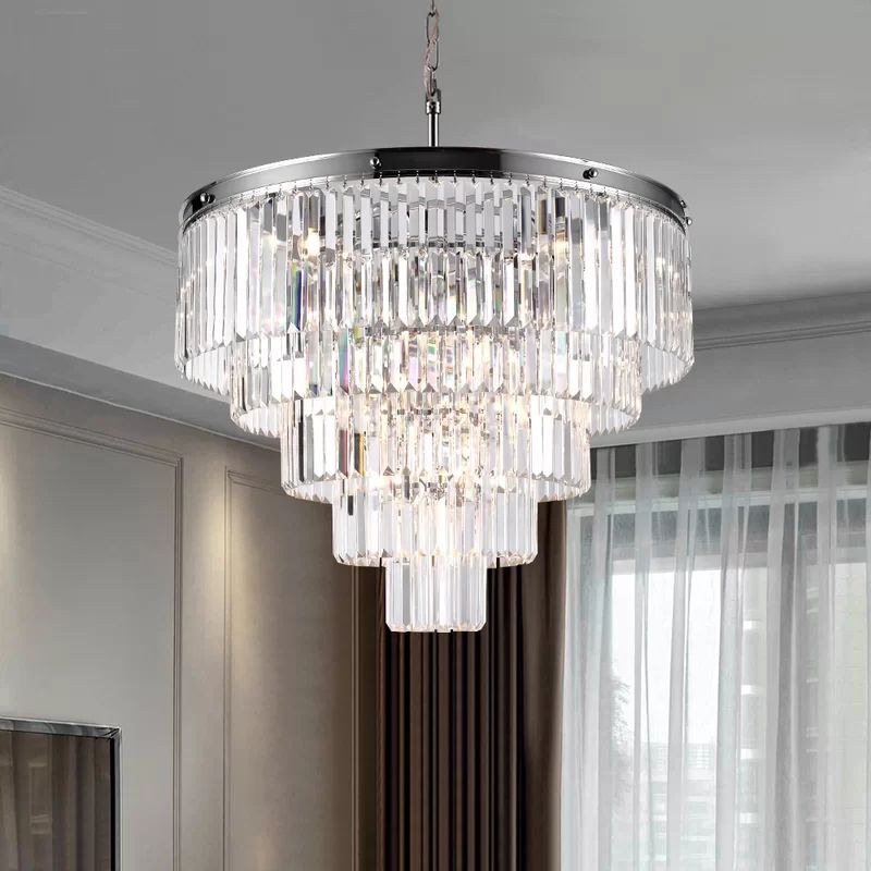 Eitzen 12 - Light Unique Tiered Chandelier with Crystal Accents | Wayfair North America