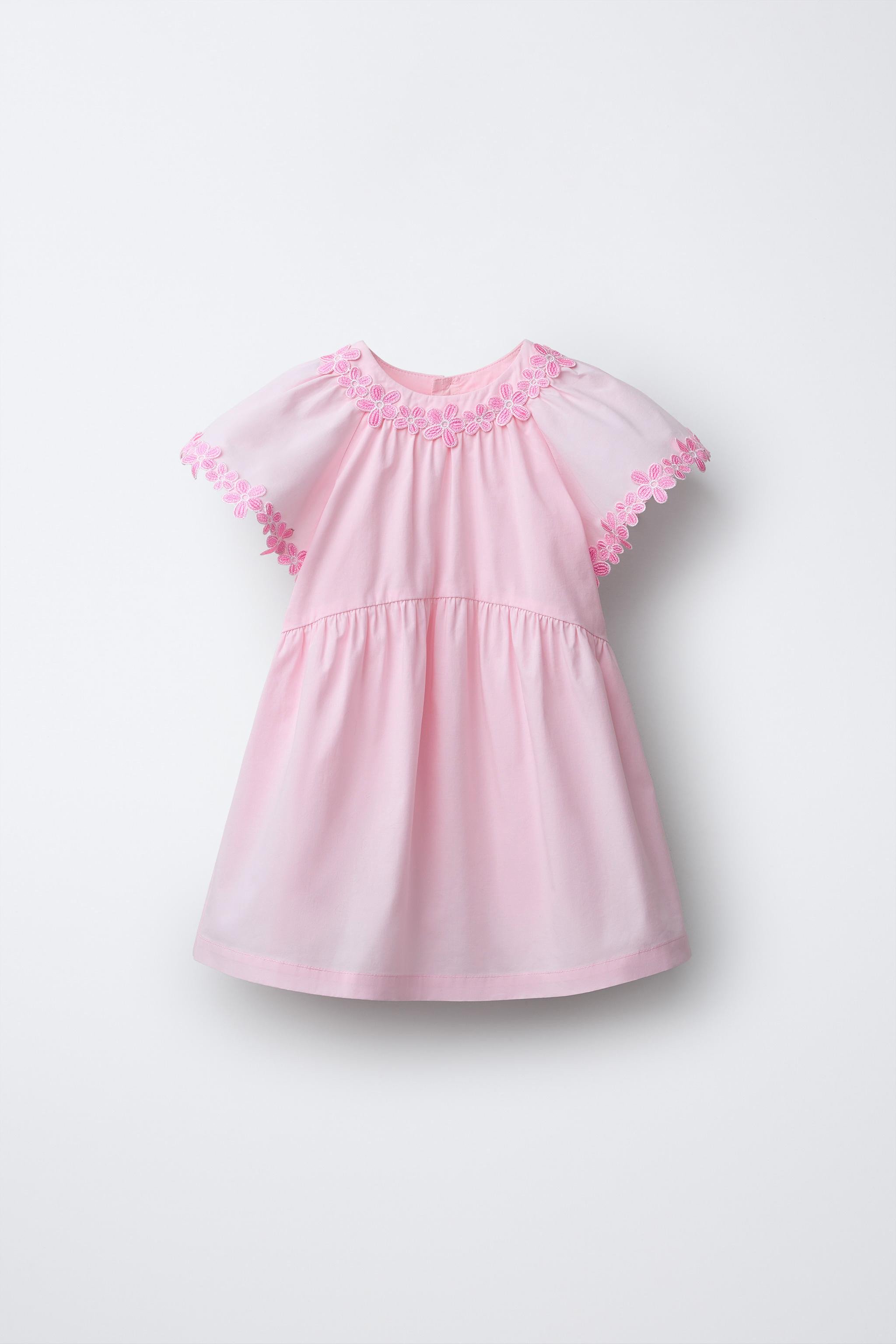 EMBROIDERED FLORAL POPLIN DRESS | Zara US