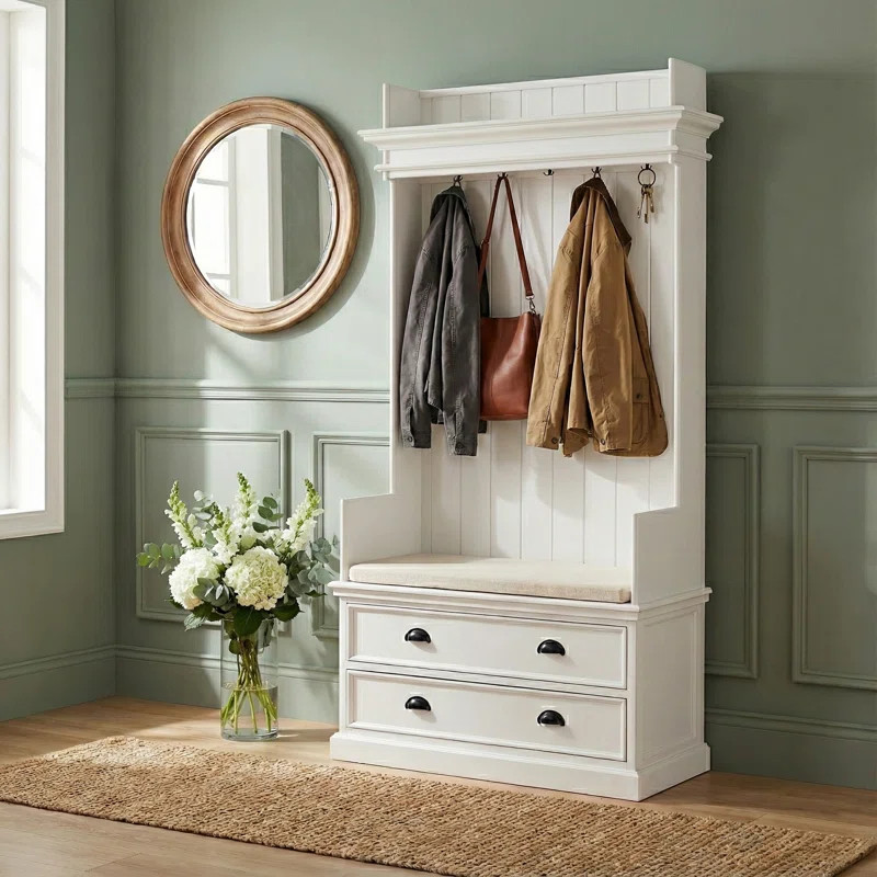 Guildford Hall Tree 39.37'' Wide with Bench | Wayfair North America