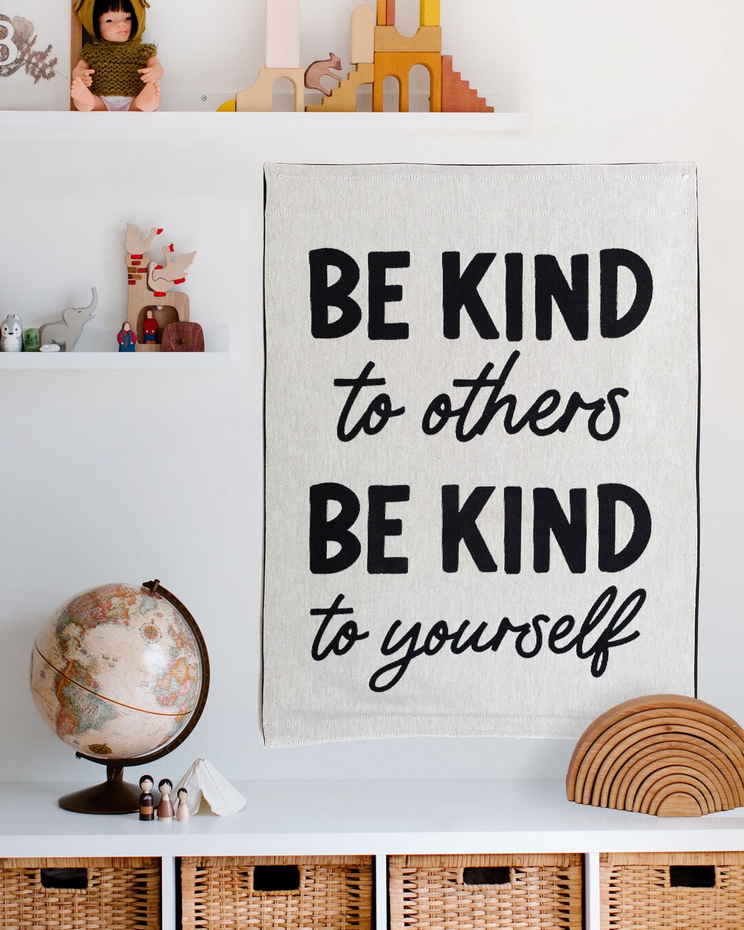 Be Kind Tapestry: Woven Wall Hanging for Nursery, Kids Bedroom or Dorm Room Decor, Positive Affir... | Etsy (US)