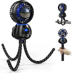 Koonie Astronaut Portable Stroller Fan, Baby-Safe Clip-on with Detachable Flexible Tripod, Rechar... | Amazon (US)