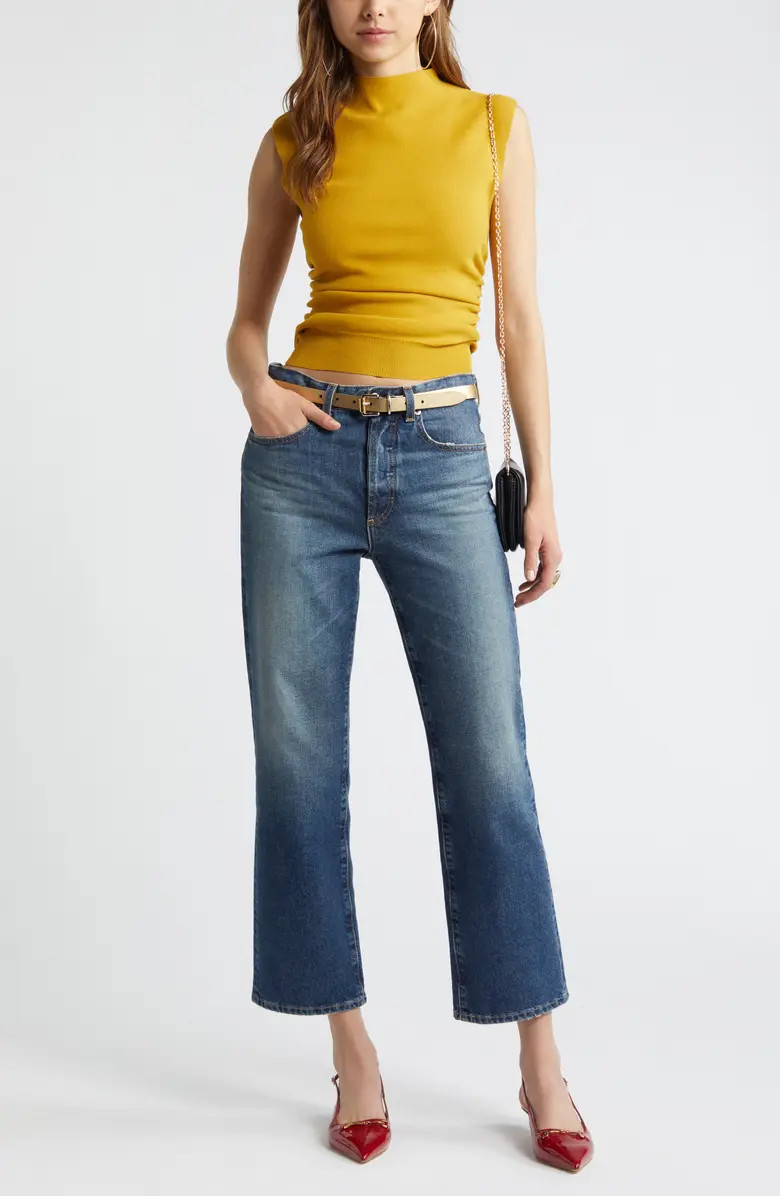 Ruched Cap Sleeve Sweater | Nordstrom