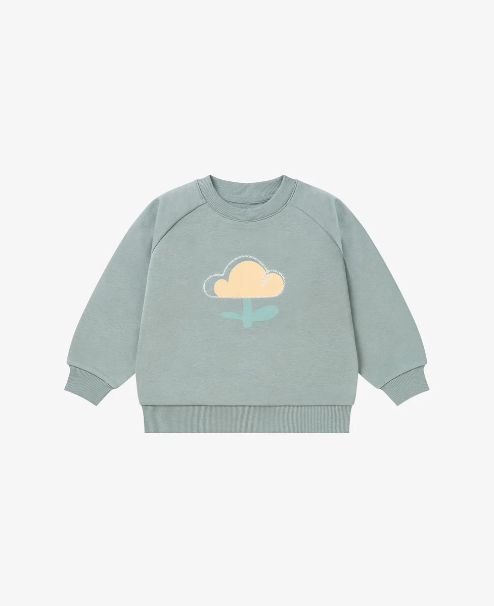 French Terry Raglan Sweatshirt - Sage | Petite Revery