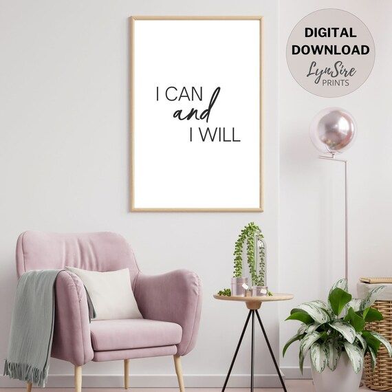 I Can and I Will Wall Art I Can I Will Print I Can I Will - Etsy | Etsy (US)