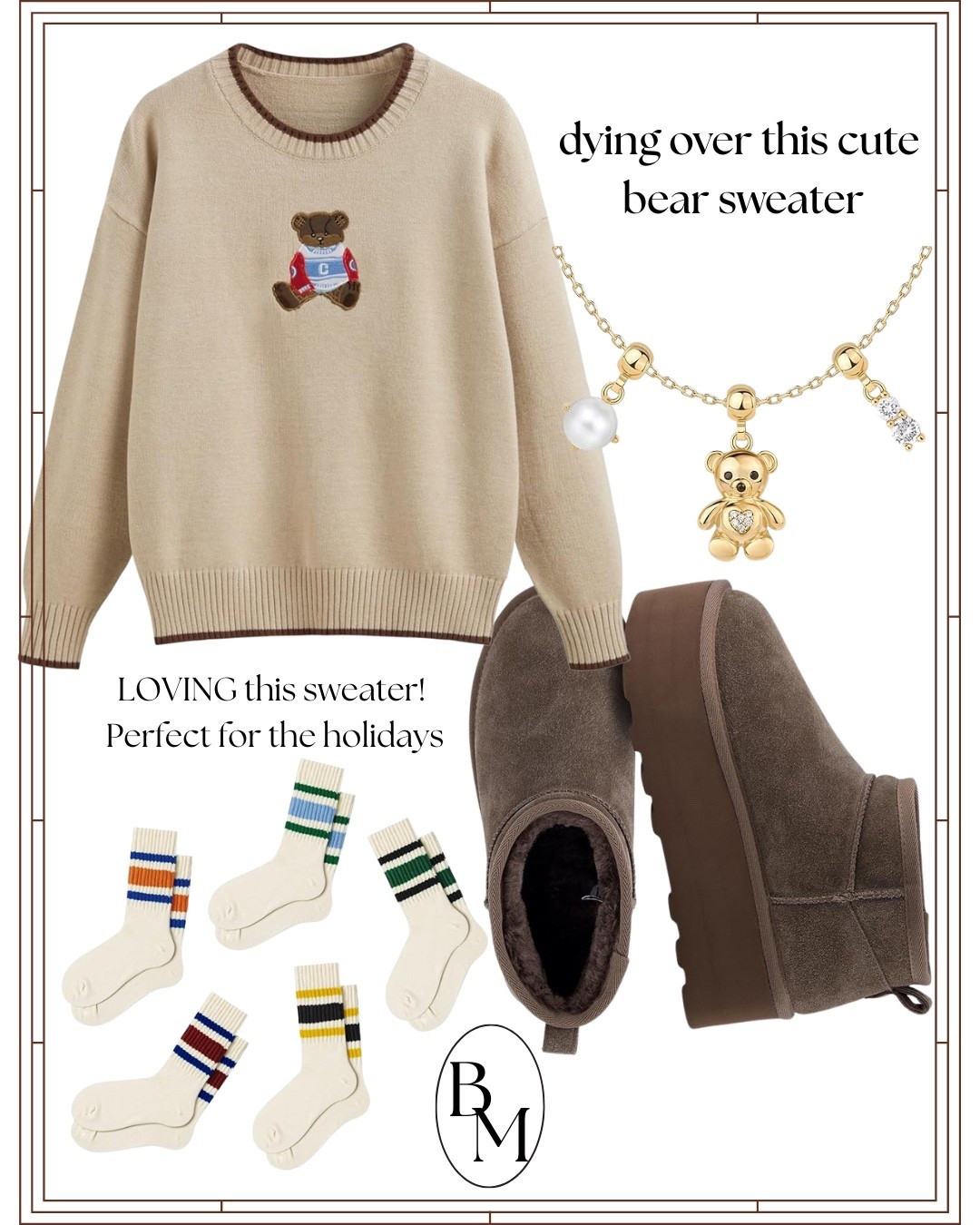 🧸 Obsessed with this darling bear sweater 🤎 Perfect for the holidays and so cozy paired with boots + striped socks.
Everything linked in my LTK!

SEO Keywords:
bear sweater women, cute holiday sweater, amazon sweaters, cozy winter outfits, striped socks outfit, mini boots outfit, neutral winter style, fall and winter fashion, affordable winter outfit, cute casual outfits teddy bear 

Follow my LTK @bmaddux on the @shop.LTK app to view this post and get my exclusive app-only content!

#liketkit 
@shop.ltk


#LTKHoliday #LTKGiftGuide #LTKCyberWeek