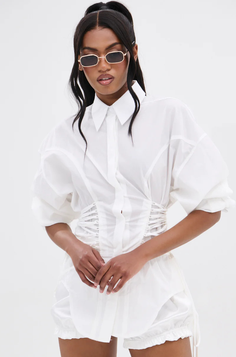 SHAR BUTTON DOWN WITH SIDE TIES | AKIRA