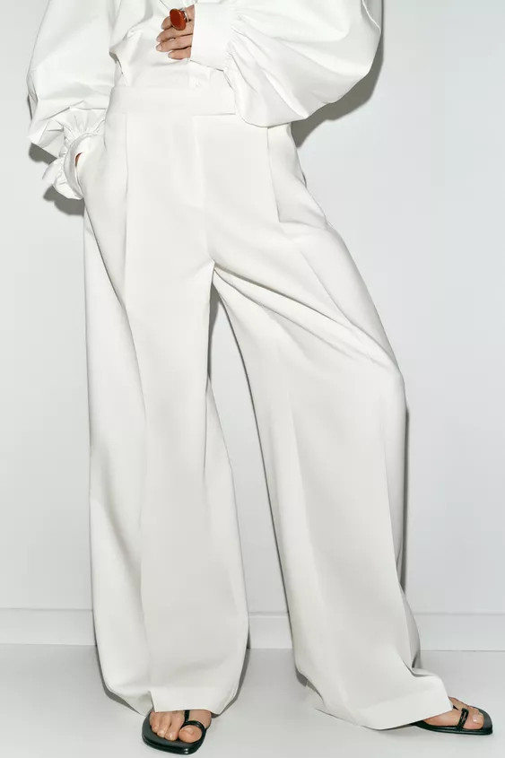 WIDE-LEG TROUSERS WITH DARTS | Zara UK