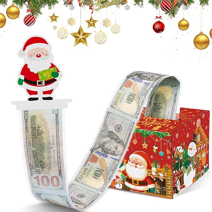 Christmas Money Box for Cash Gift Pull - Christmas Surprise Money Gift Box for Boys Girls - DIY M... | Amazon (US)