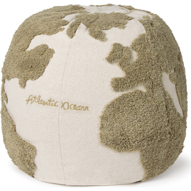 Lorena Canals | Pouf World Map Rugcycled | Maisonette | Maisonette