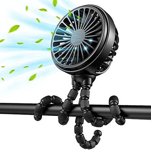 GUSGU Portable Fan Battery Operated, Small Stroller Fan with Flexible Tripod Clip-on for Baby, US... | Amazon (US)