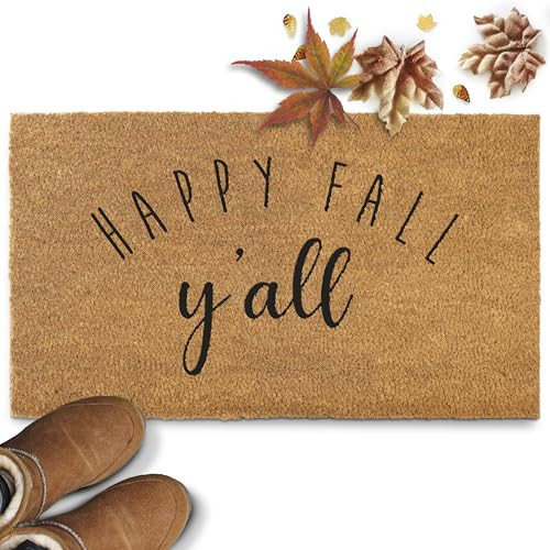 MAINEVENT Happy Fall Yall Doormat 30x17 Inch, Fall Doormat Door Mat, Happy Yall Welcome Mat Outdoor Mat, Outdoor Welcome | Amazon (US)