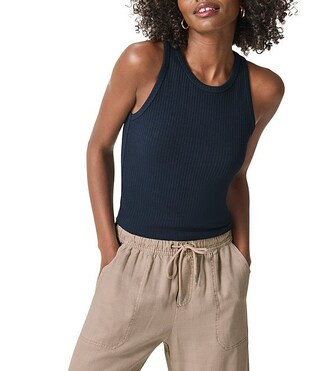 Eco Supersoft Ribbed Knit Scoop Neck Sleeveless Tank Top | Dillard's