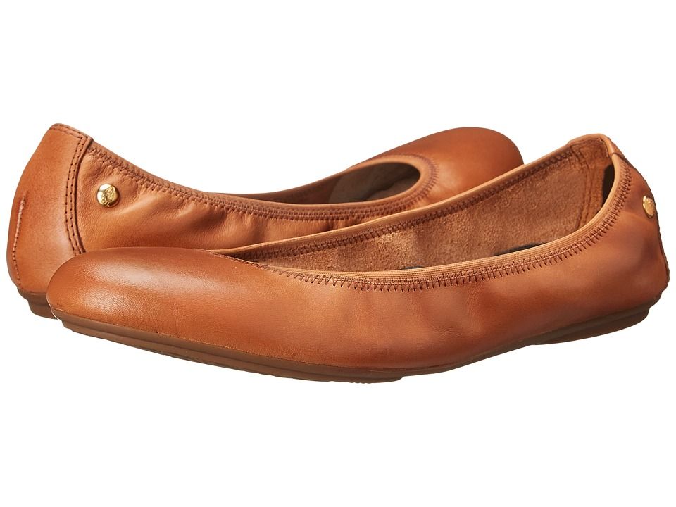 Hush Puppies - Chaste Ballet (Cognac Leather) Women's Flat Shoes | Zappos