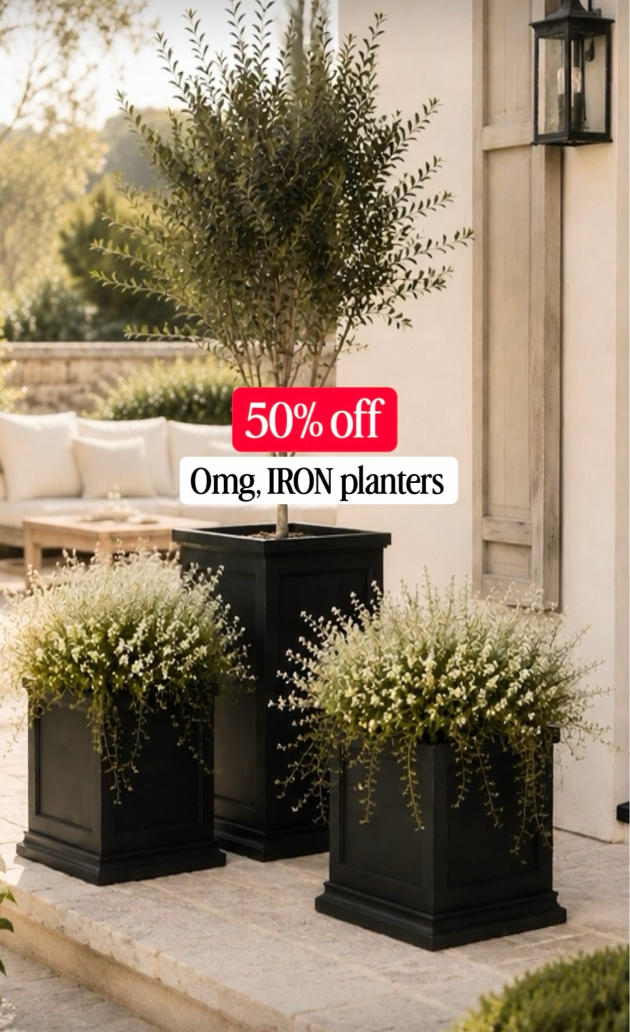 Iron planters that look like restoration hardware for 50% off run for these before they sell out memorial Day sale H&M Home oversize planters iron plantThe

#LTKSaleAlert #LTKHome