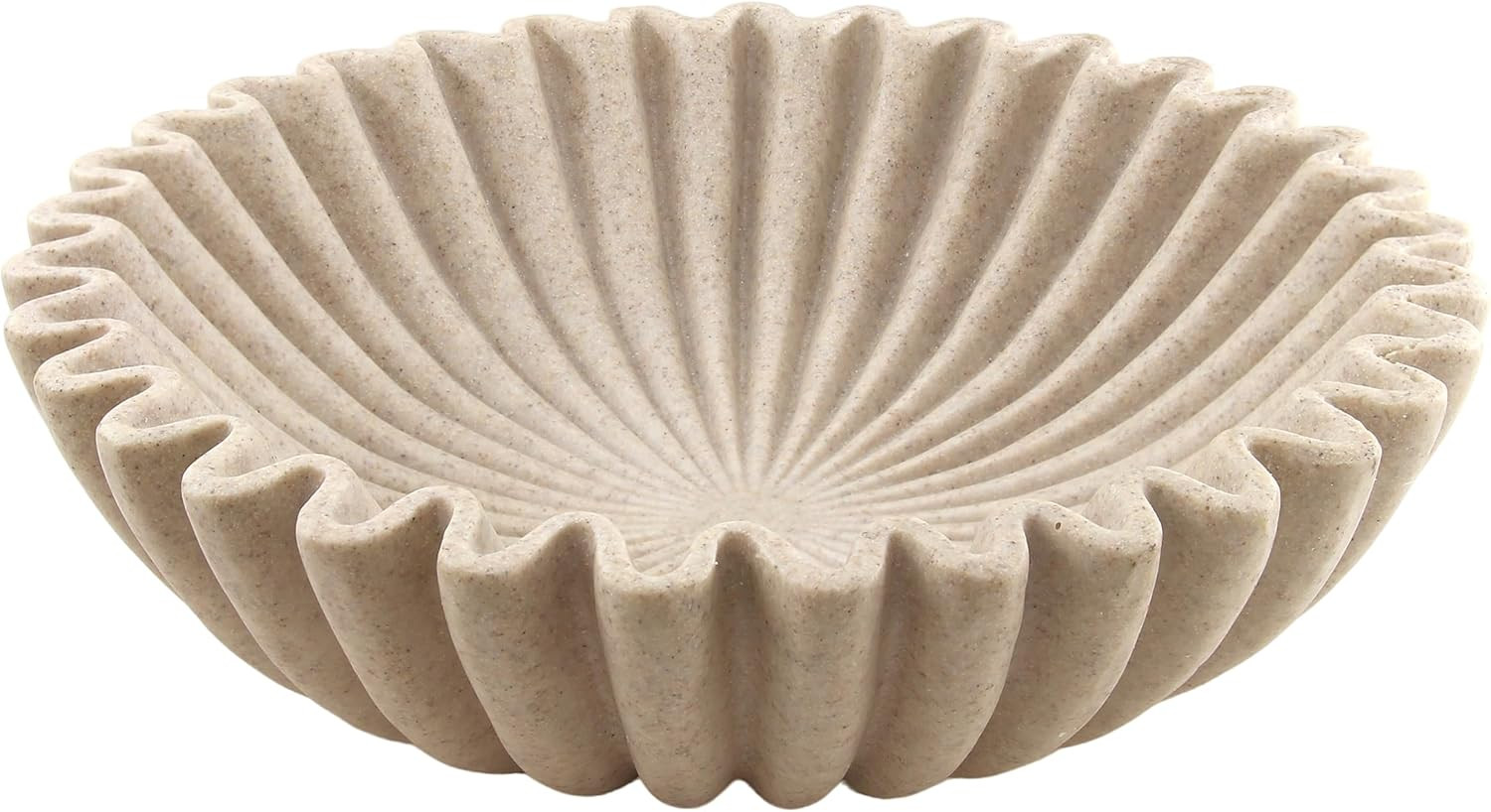 10'' Large Ruffle Decorative Fruit Bowl for Entryway Coffee Table Scalloped Purse Key Holder Kitc... | Amazon (US)