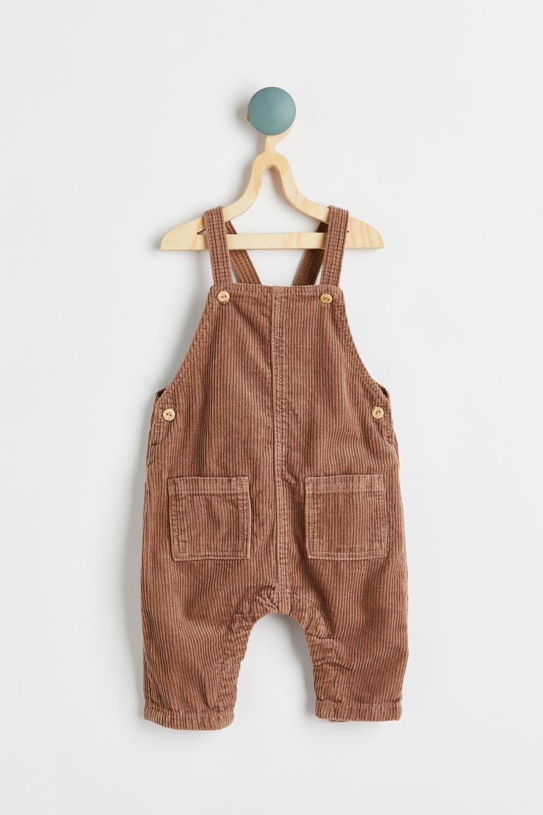 Corduroy Overalls - Dark beige - Kids | H&M US | H&M (US)