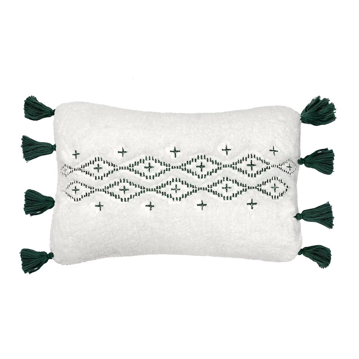 Cuddl Duds Sherpa Embroidery Oblong Throw Pillow | Kohl's