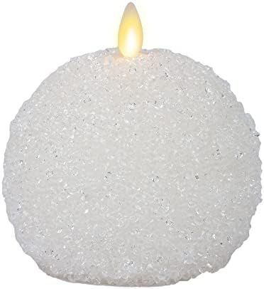 Luminara Flameless Candle White Crystal Beaded Sphere, Unscented Real Wax LED Candle, Timer, Holiday | Amazon (US)