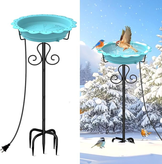 Heated Bird Baths for Outdoors, 100W Heated Birdbath Bowl for Outdoors for Winter with 5-Prong Me... | Amazon (US)