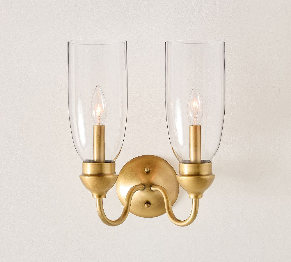 Hanson Glass Double Sconce (12") | Pottery Barn (US)