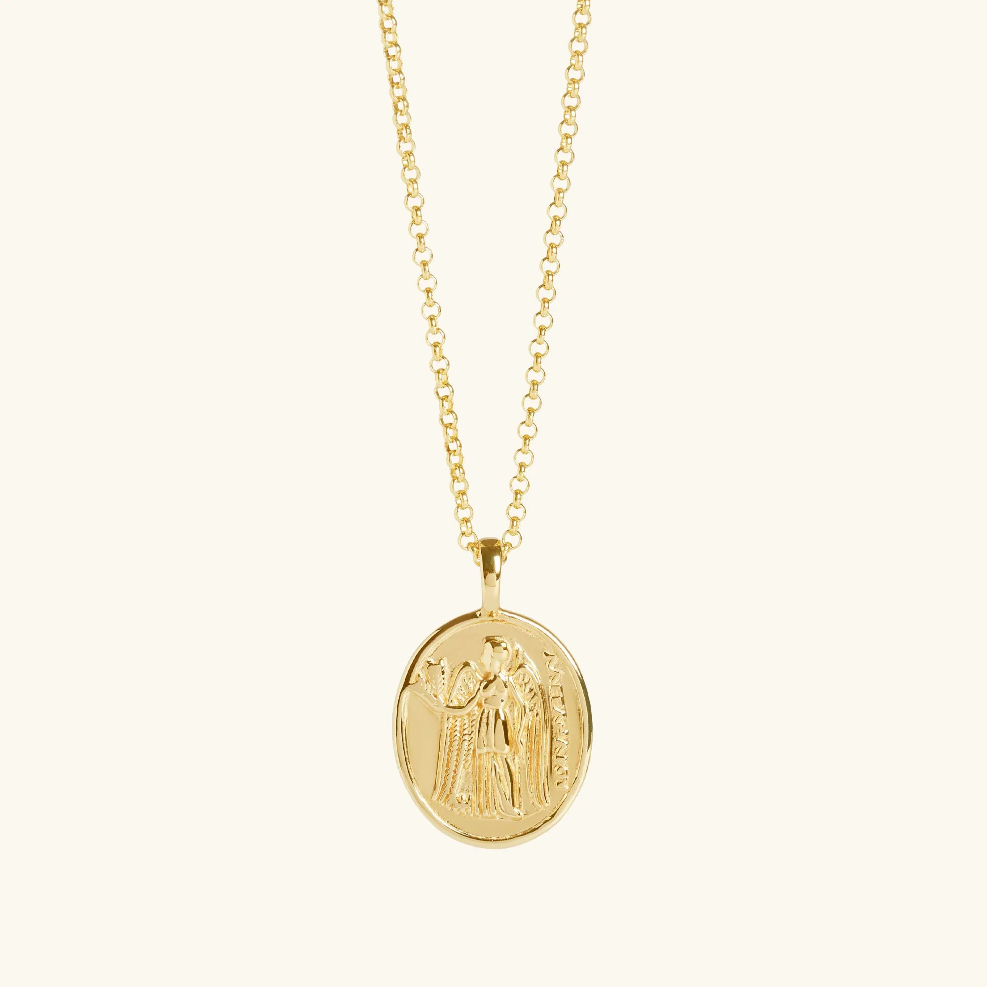 Athena Coin, 18ct Gold-Plated Vermeil On Sterling Silver, Women's Necklace | Muru Jewellery.