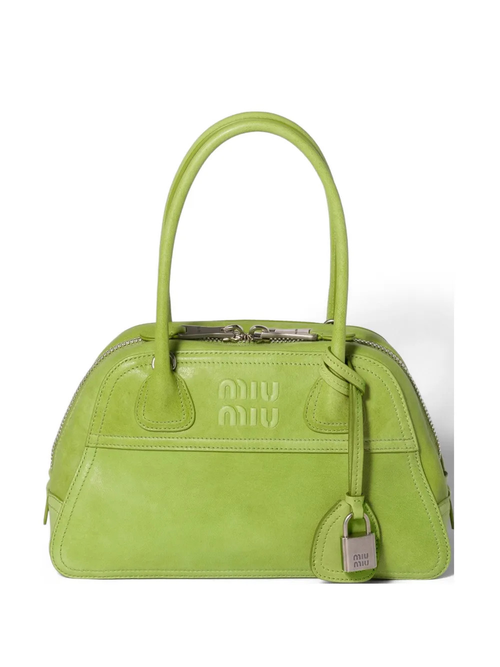 Miu Miu Vivant Nappa Leather Bag | Green | FARFETCH | Farfetch Global