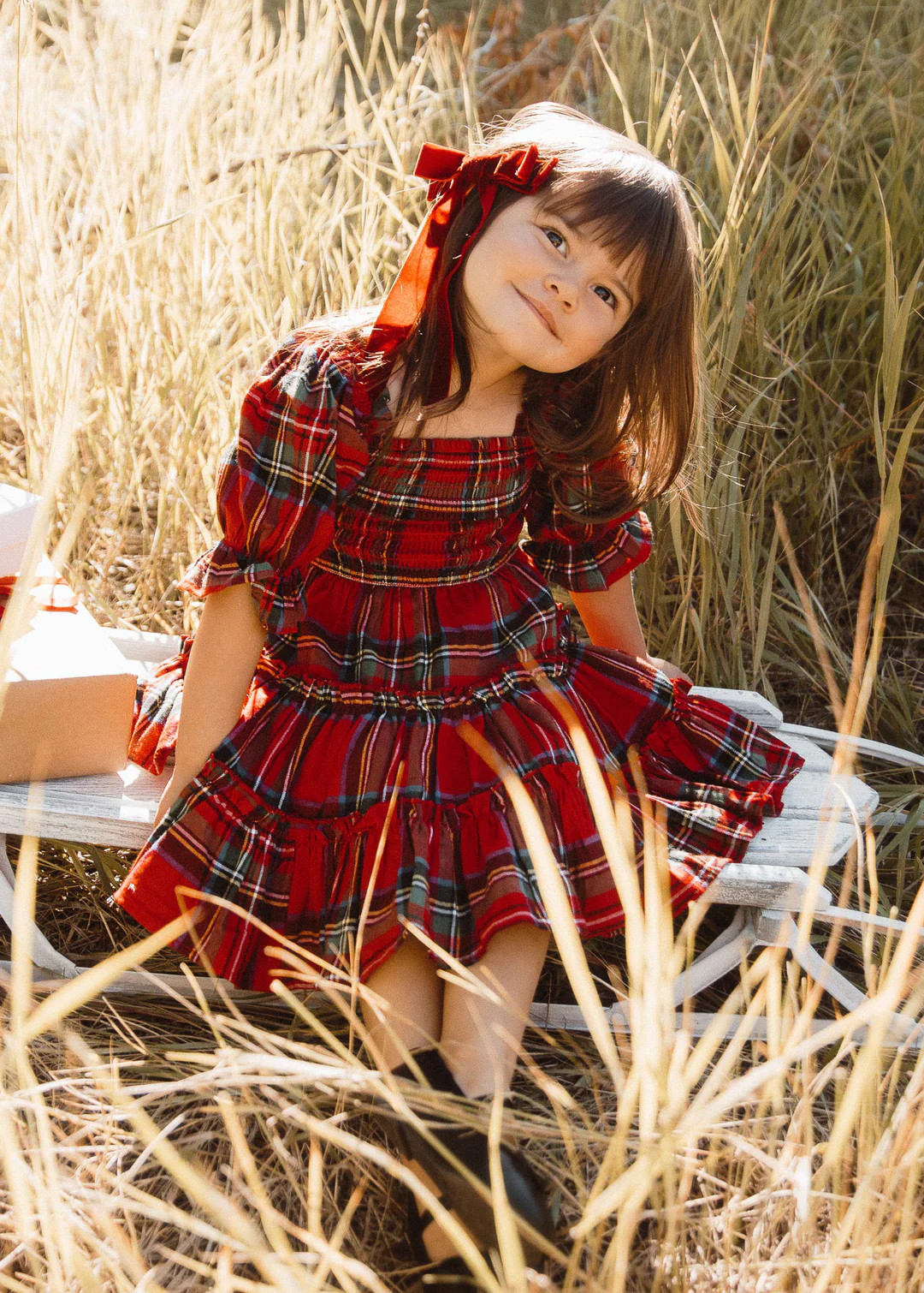 Mini Madeline Dress in Holiday Plaid | Ivy City Co