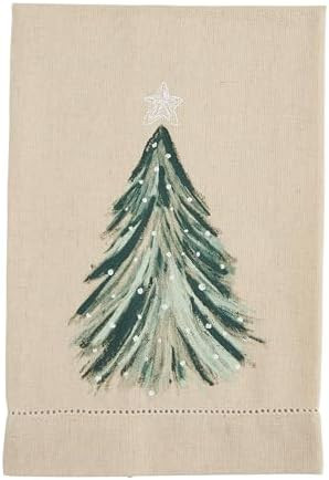 Mud Pie White Christmas Painted Towel, Tree, 21" x 14" | Amazon (US)