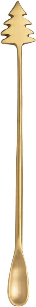 Creative Co-Op Brass Cocktail Spoon with Christmas Tree Handle | Amazon (US)